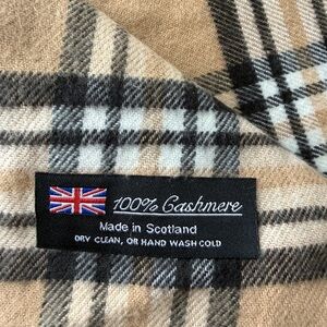 Luxury Cashmere Plaid Scarf - Tan and Black looks like Burberry